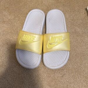 Yellow Nike Benassi Slides